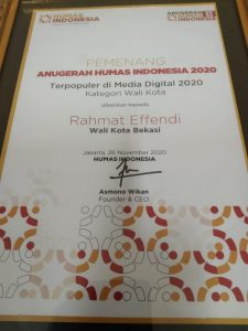 WALI KOTA BEKASI SABET PENGHARGAAN DI ANUGERAH HUMAS INDONESIA