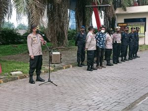 Antisifasi Gangguan Keamanan Dampak Dari penyekatan polres Lakukan Apel Di Res Area 19