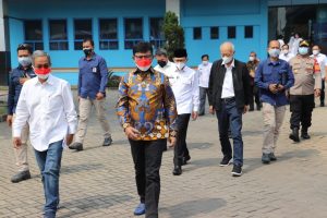 Pj Bupati Bekasi Dampingi Kominfo Lakukan Peletakan Batu Pertama Stasiun Pusat Pengendali Satelit Primer