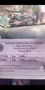 Viral Parkir Mahal Kades Jaya Mukti Sanggah Adanya Pungutan Liar