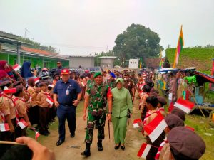 Ketua Persit Kab Bekasi Dampingi Ketua Pusat Pembukaan TMMD Ke 115 Kodim 0509
