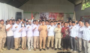 Teriakan Prabowo Presiden Warnai Pelantikan PAC Gerindra Cibitung