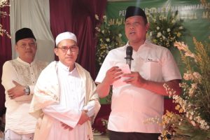 PLT. WALI KOTA BEKASI HADIRI MAULID NABI DIRANGKAI DENGAN PELETAKAN BATU PERTAMA PEMBANGUNAN MAJLIS TA’LIM