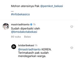 Melalui Medsos Plt Tri Adhianto Respon Cepat Kerusakan Gapura Selamat Datang Di Bekasi Timur