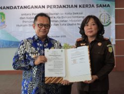 PJ WALI KOTA BEKASI TANDATANGANI PERJANJIAN KERJA SAMA DENGAN KEJAKSAAN NEGERI KOTA BEKASI