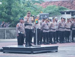 Polres Metro Bekasi Lakukan Apel Kesiapan Personil Pengamanan TPS Pemilu 2024