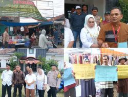 Puluhan Pedagang Pasar Desa Batujaya Karawang Lakukan Aksi Damai Tolak Pengosongsn