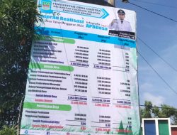 Transparansi Anggaran Desa Ciantra Terpampang Di Depan Kantor Desa