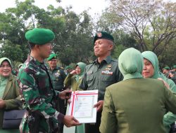 Dandim Kab Bekasi Pimpin Acara Pelepasan Anggota Purna Tugas Kodim 0509
