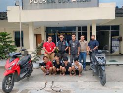 Empat Pelaku Begal Yang Beraksi Di Jagawana.Diamankan Polsek Sukatani