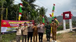 Jembatan Merah Putih Penghubung Dua Kecamatan di Resmikan Polres Tanggamus