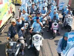 Lautan Massa Kawal Kampanye Calon Kepala Desa Karang Baru Muhamad Alvian